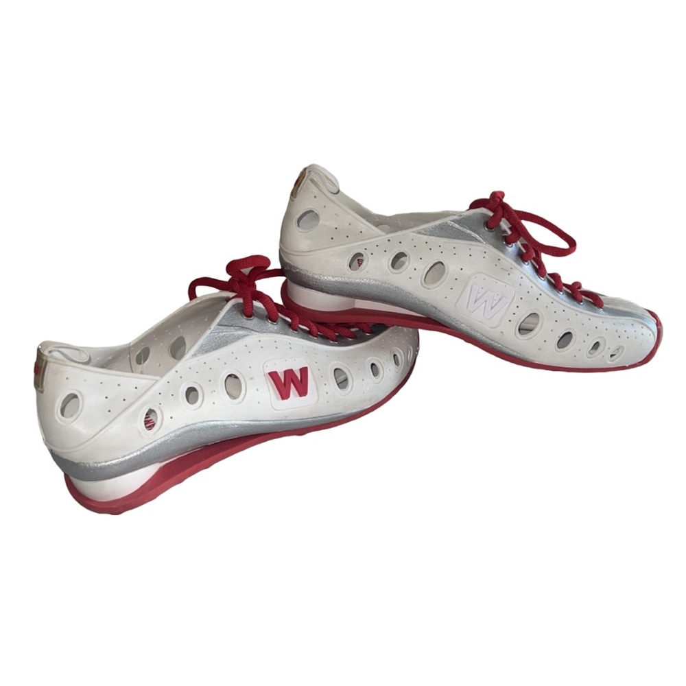 Wanted Athletic Women’s Size 7 White, Silver and Red Lace - NEW